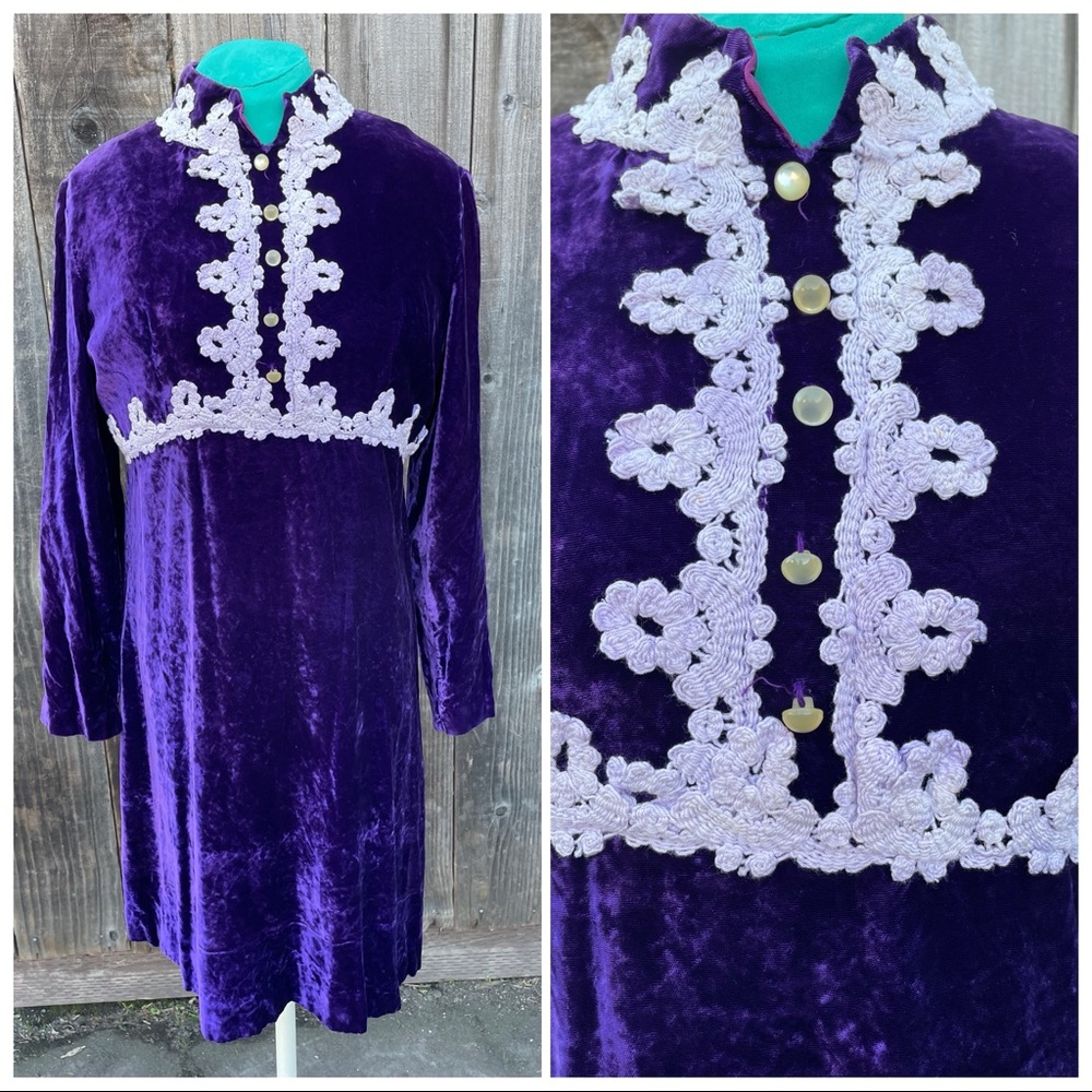 Vintage Deep Purple Velvet Dress